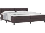 Vidaxl Letto A Molle Con Materasso Marrone Scuro 200 X 200 Cm In Poliestere