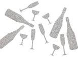 12 Coriandoli Da Tavola Champagne Argento 10 G - Taglia Unica