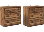 Syfax™ Sideboards Con Cassetto 2 Pcs Legno Vecchio 70 X 35,5 X 67,5 Cm