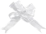 5 Mini Fiocchi In Organza Bianca 16 Mm - Taglia Unica