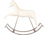 Clayre & Eef Figura Decorativa Cavallo A Dondolo 61X15X51 Cm Plastica Bianca
