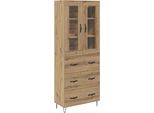 Syfax™ Credenza Rovere Artigianale 69,5 X 34 X 90 Cm Legno Multistrato