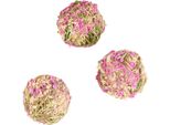 4 Palline Decorative Fiori Bianco Rosa 5 Cm - Taglia Unica