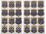 24 Adesivi Con Stemma Della Polizia Blu Navy E Oro 4 Cm - Taglia Unica
