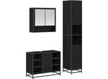Syfax™ Set Di Mobili Per Il Bagno 3 Pcs Rovere Nero Legno Multistrato