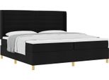 Vidaxl Letto A Molle Con Materasso Nero 200 X 200 Cm In Tessuto
