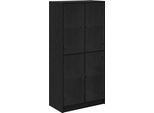 Syfax™ Credenza Rovere Nero 68 X 37 X 142 Cm Legno Multistrato