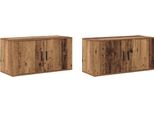 Syfax™ Set Mobile Tv Da Parete 2 Pcs Legno Vecchio 80 X 34,5 X 40 Cm