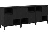 Syfax™ Sideboards 3 Pcs Rovere Nero 60 X 35 X 70 Cm Legno Multistrato