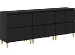 Syfax™ Sideboards 3 Pcs Rovere Nero 60 X 35 X 70 Cm Legno Multistrato