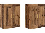 Syfax™ Mobile A Muro 2 Pcs Legno Vecchio 69,5 X 34 X 90 Cm