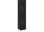 Syfax™ Credenza 2 Pcs Rovere Nero Vetro