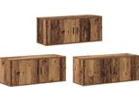 Syfax™ Set Mobile Tv Da Parete 3 Pcs Legno Vecchio 100 X 34,5 X 40 Cm