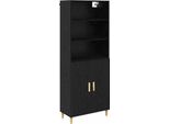 Syfax™ Credenza Rovere Nero 69,5 X 32,5 X 180 Cm Legno Multistrato