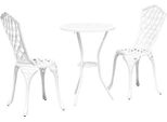 Syfax™ Set Bistro Da Giardino 3 Pcs Bianco Alluminio