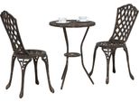 Syfax™ Set Bistro Da Giardino 3 Pcs Bronzo Alluminio