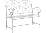 Syfax™ Panchina Da Giardino Bianco Antico 104 X 54 X 93 Cm Acciaio