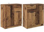Syfax™ Sideboards Con Cassetto 2 Pcs Legno Vecchio 60 X 30 X 70 Cm
