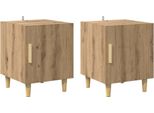 Syfax™ Armadio Da Notte 2 Pcs Rovere Artigianale 40 X 40 X 50 Cm