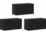 Syfax™ Set Mobile Tv Da Parete 3 Pcs Rovere Nero 80 X 34,5 X 40 Cm