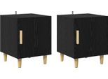 Syfax™ Armadio Da Notte 2 Pcs Rovere Nero 40 X 40 X 50 Cm