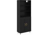 Syfax™ Credenza Rovere Nero 69,5 X 34 X 180 Cm Legno Multistrato