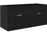 Syfax™ Armadio Sottolavello Con Porta Rovere Nero Legno Multistrato