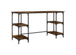 Syfax™ Scrivania Rovere Fumo 140X50X75 Cm Metallo E Legno Multistrato