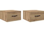 Syfax™ Armadio Da Notte 2 Pcs Rovere Artigianale 35 X 35 X 20 Cm