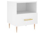 Syfax™ Comodino Bianco 40X35X47,5 Cm In Legno Multistrato