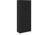 Syfax™ Credenza 2 Pcs Rovere Nero Legno Ingegnerizzato E Vetro