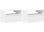 Syfax™ Comodini A Muro 2 Pz Bianchi 45X26X28,5 Cm