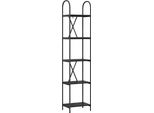 Syfax™ Libreria Rovere Nero 40 X 30 X 183 Cm Legno Multistrato