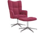 Syfax™ Poltrona Relax Con Poggiapiedi Rosso Vino In Velluto