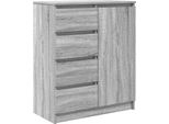 Syfax™ Credenza Con Cassetti Grigio Sonoma 71X35X84 Cm In Truciolato