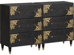 Syfax™ Credenza 2 Pcs Nero 60 X 33 X 75 Cm Legno Di Mango Massello