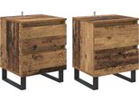 Syfax™ Armadio Da Notte 2 Pcs Legno Vecchio 40 X 35 X 50 Cm