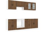 Syfax™ Set Mobili Da Cucina 8 Pz Kalmar Rovere Marrone In Truciolato