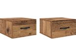 Syfax™ Armadio Da Notte 2 Pcs Legno Vecchio 35 X 35 X 20 Cm