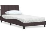 Syfax™ Letto Con Materasso Hanko Marrone Scuro 100X200 Cm In Tessuto