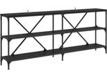 Syfax™ Tavolo Consolle Rovere Nero 180 X 30 X 75 Cm Legno Multistrato