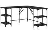 Syfax™ Scrivania Rovere Nero 139 X 139 X 75 Cm Legno Multistrato
