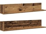 Syfax™ Mensole Da Parete 2Pz Legno Vecchio 100X16,5X16,5 Cm Truciolato