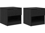 Syfax™ Armadietto Per Letto 2 Pcs Rovere Nero 40 X 39 X 40Cm