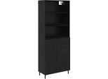 Syfax™ Credenza Con Cassetto Rovere Nero 69,5 X 34 X 180 Cm