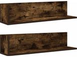 Syfax™ Mensole Da Parete 2Pz Rovere Fumo 75X16,5X16,5 Cm In Truciolato