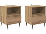 Syfax™ Armadio Da Notte 2 Pcs Rovere Artigianale 40 X 35 X 50 Cm