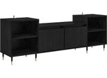 Syfax™ Mobile Tv Rovere Nero 160 X 35 X 55 Cm Legno Multistrato