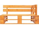 Syfax™ Panca Angolare Da Giardino Su Pallet In Legno Ambra