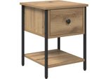 Syfax™ Comodino Rovere Artigianale 34 X 35,5 X 45 Cm Legno Multistrato